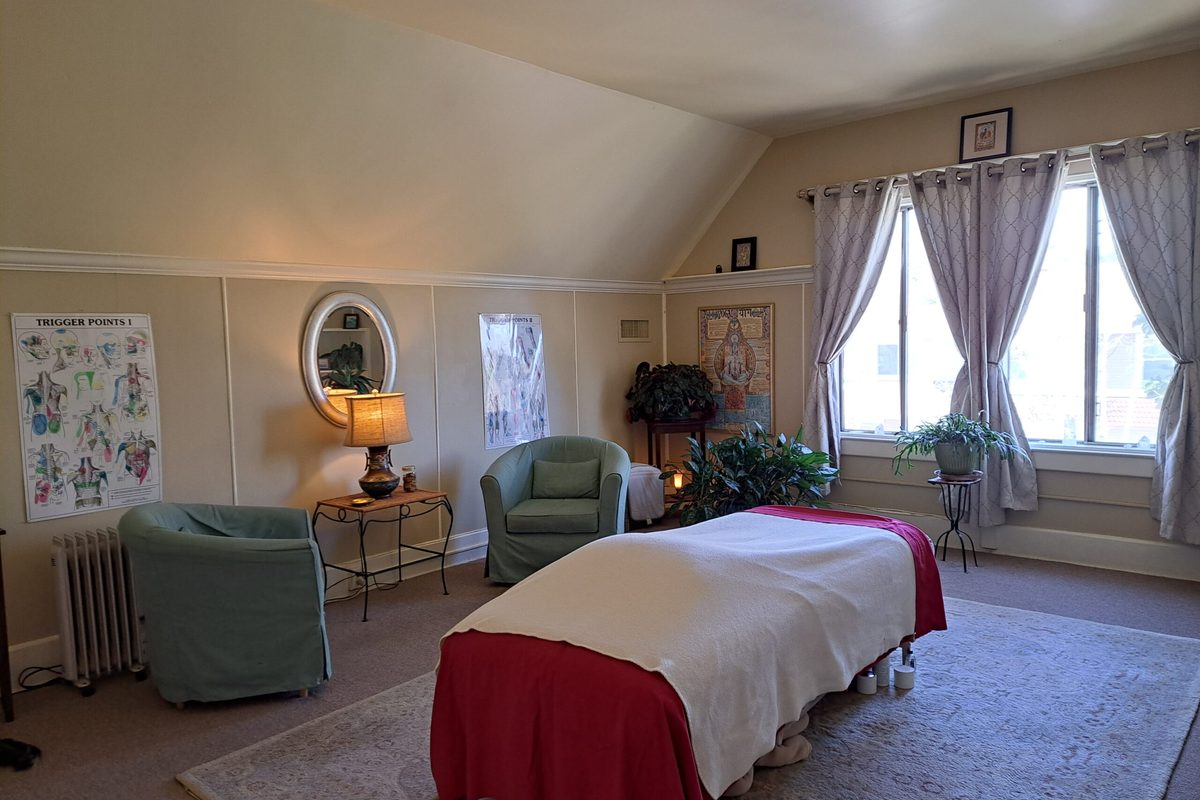 The massage table in the treatment room at The Body Divine